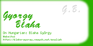 gyorgy blaha business card