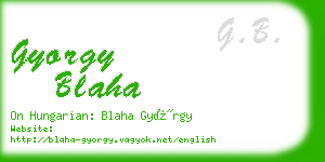 gyorgy blaha business card